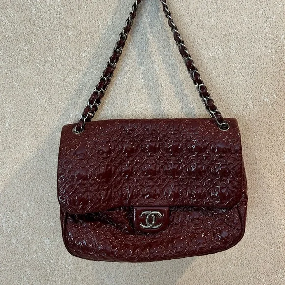 Chanel Quilted Burgundy Jumbo  Bag - Picture 7 of 10